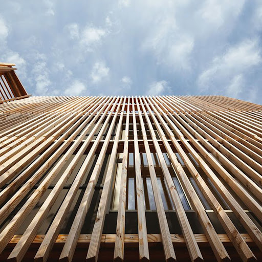 Sustainable exterior wood facade using responsibly sourced timber and eco-friendly finishes
